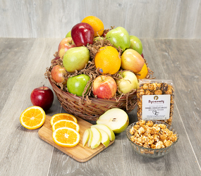 Fruit and Popcorn Basket from Beecher Florist, flower delivery in Beecher