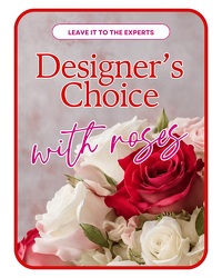 Designer's Choice with Roses in Glass Vase  from Beecher Florists, flower delivery in Beecher