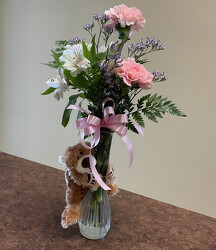 Bear Hugs Bud Vase from Beecher Florist, flower delivery in Beecher