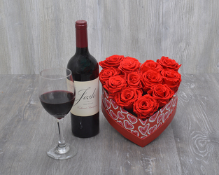 Forever Rose and Wine from Beecher Florists, flower delivery in Beecher