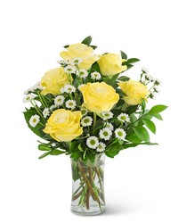 Yellow Roses with Daisies from Beecher Florists, flower delivery in Beecher