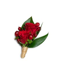 Crimson Boutonniere from Beecher Florists, flower delivery in Beecher