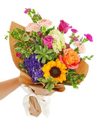 Seasonal Blooms Wrapped Bouquet from Beecher Florist, flower delivery in Beecher