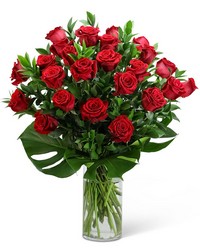 Red Roses with Modern Foliage (24) from Beecher Florists, flower delivery in Beecher