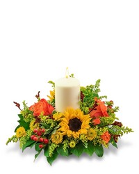 Seasonal Saffron Centerpiece from Beecher Florists, flower delivery in Beecher
