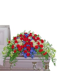 Valiant Honor Casket Spray from Beecher Florists, flower delivery in Beecher