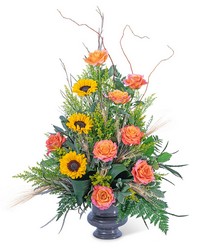 Sunset Solstice Urn from Beecher Florists, flower delivery in Beecher