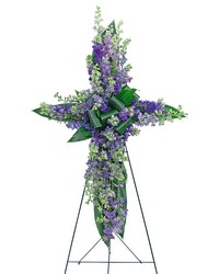 Larkspur Affinity Cross from Beecher Florists, flower delivery in Beecher