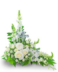 Divine Love with Crystal Cross Keepsake from Beecher Florists, flower delivery in Beecher