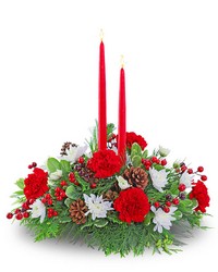 Holly Jolly Centerpiece from Beecher Florists, flower delivery in Beecher
