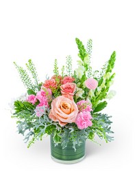 Rosy Coral Romance from Beecher Florists, flower delivery in Beecher
