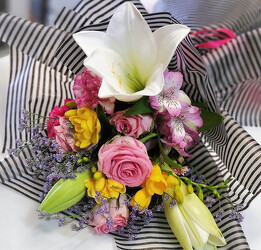 Wrapped and Ready Fresh Flower Bouquet from Beecher Florist, flower delivery in Beecher